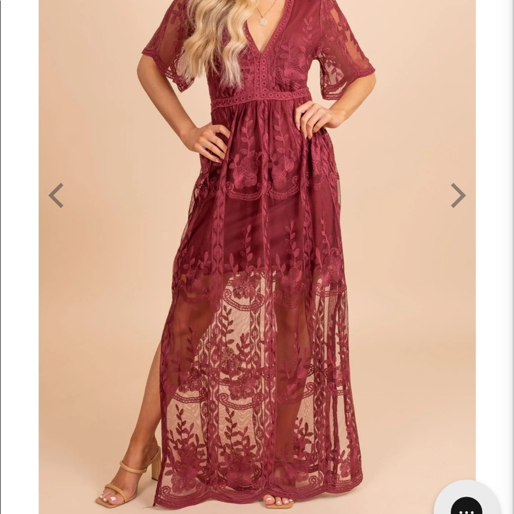 Red lace Maxi Dress